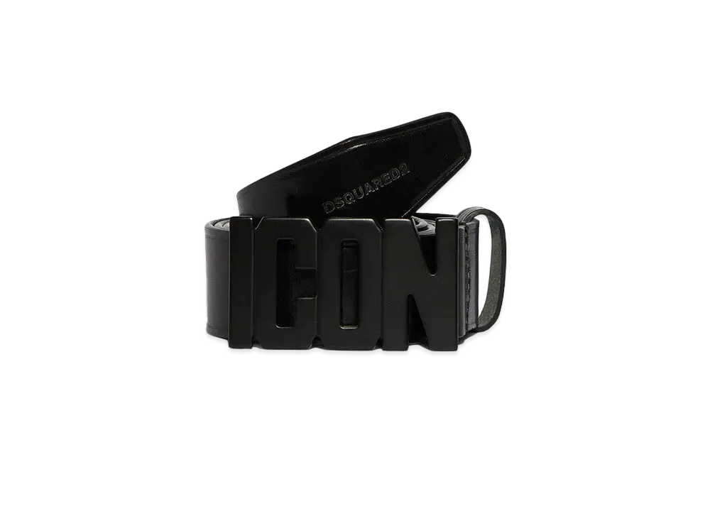 Dsquared2 Be Icon Plaque Belt #2 "Black/Black"