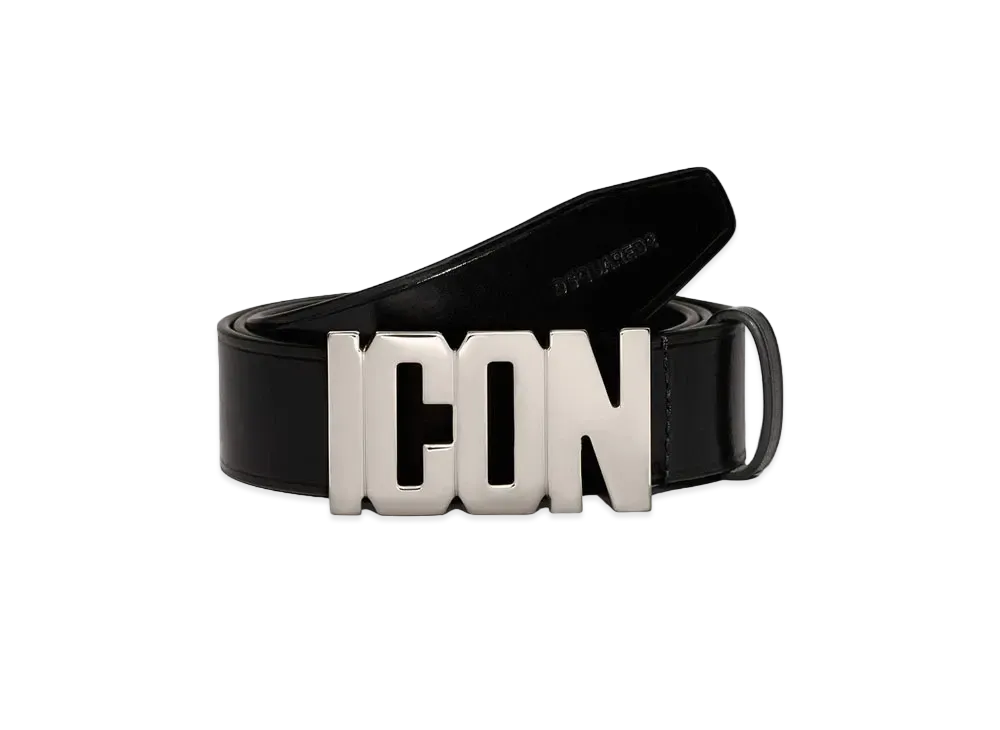Dsquared2 Be Icon Plaque Belt #3 "Black/Silver"