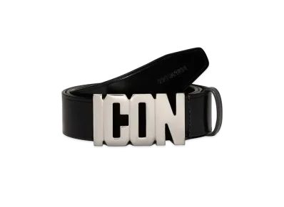 Dsquared2 Be Icon Plaque Belt #3 "Black/Silver"