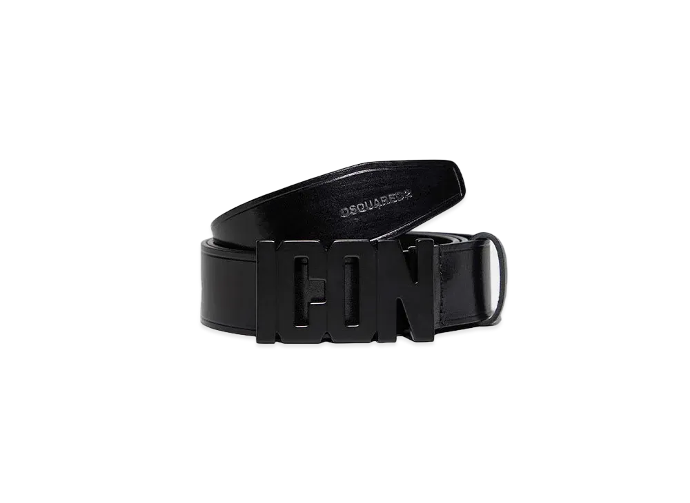 Dsquared2 Be Icon Plaque Belt #3 "Black/Black"