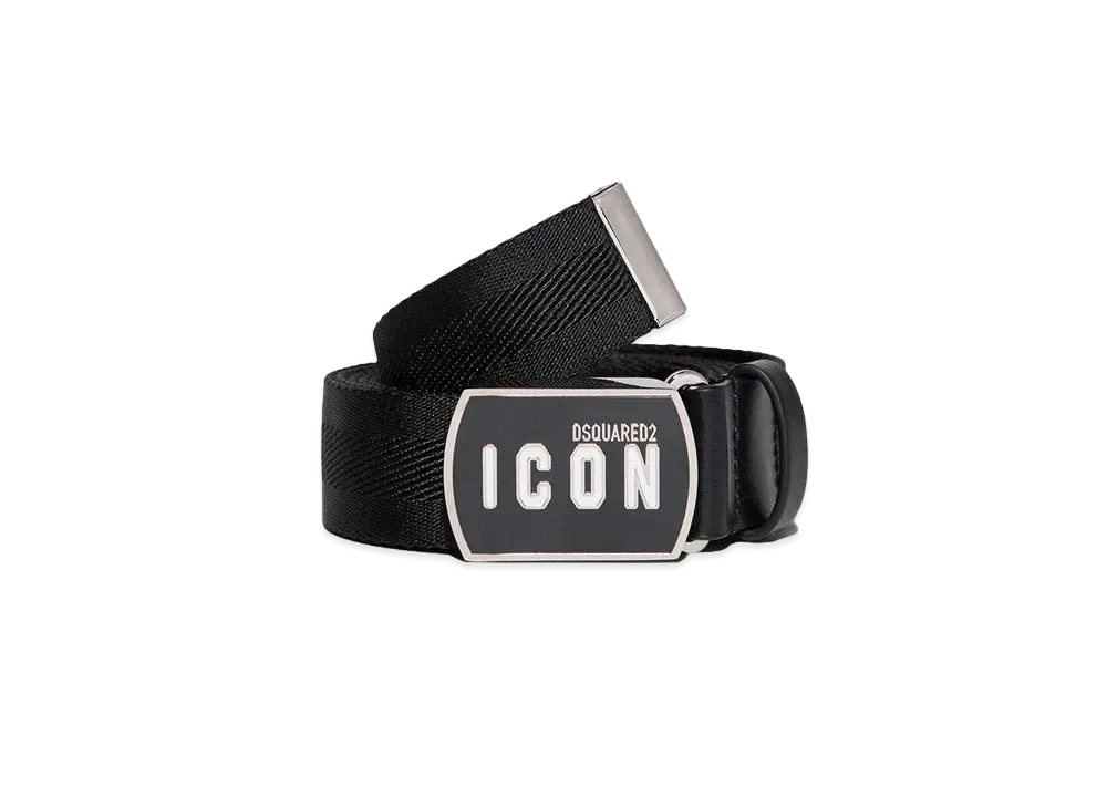 Dsquared2 Be Icon Plaque Belt #4 "Black"