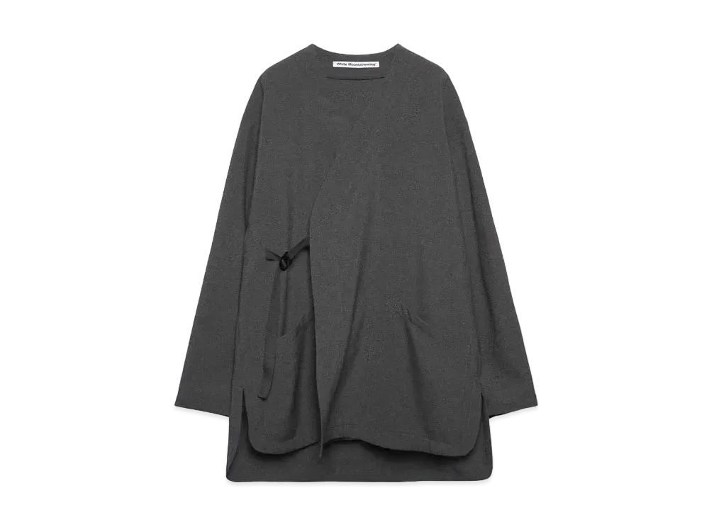 White Mountaineering KIMONO SHIRT "CHARCOAL"