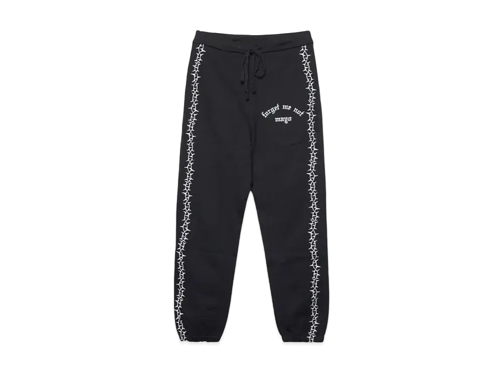 MAYO Forget me not embroidery SWEAT PANTS "Black"