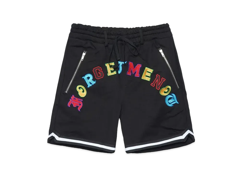 MAYO Forget Me Not Embroidery Sweat Shorts "Black"