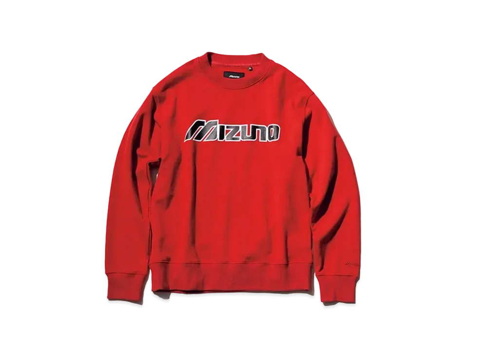 MIZUNO x New Vintage Golf Classic Logo Print Crew Sweat "Red"