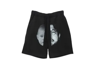 NISHIMOTO IS THE MOUTH 2 FACE SWEAT SHORTS "BLACK"
