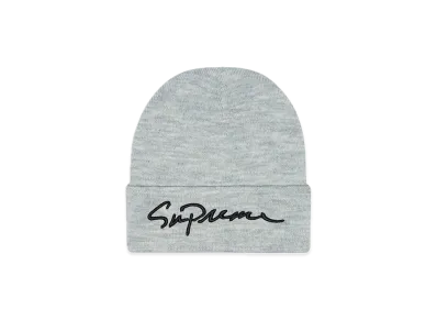 Supreme Classic Script Beanie "Heather Grey"