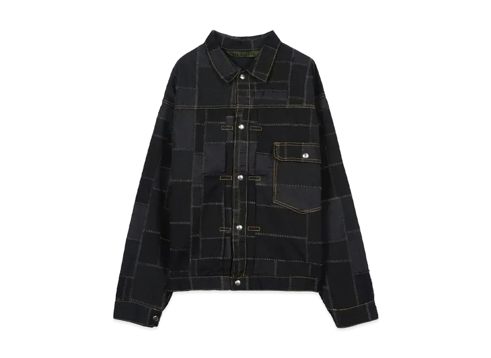NEXUSVII. CRUSTED T-BACK JACKET "BLACK"