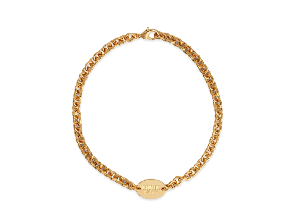 Dsquared2 D2 Tag Chain Necklace "Gold"