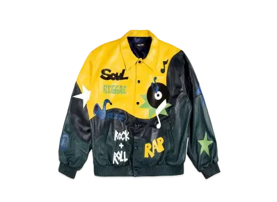 Just Don Sounds Leather Jacket "Black/Yellow"