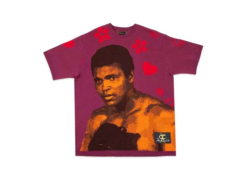 Just Don Champion x Muhammad Ali Plaited Jersey Tee "Bordeaux"