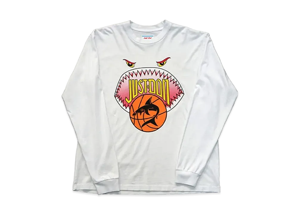 Just Don Shark Mouth Long Sleeve Tee "White"