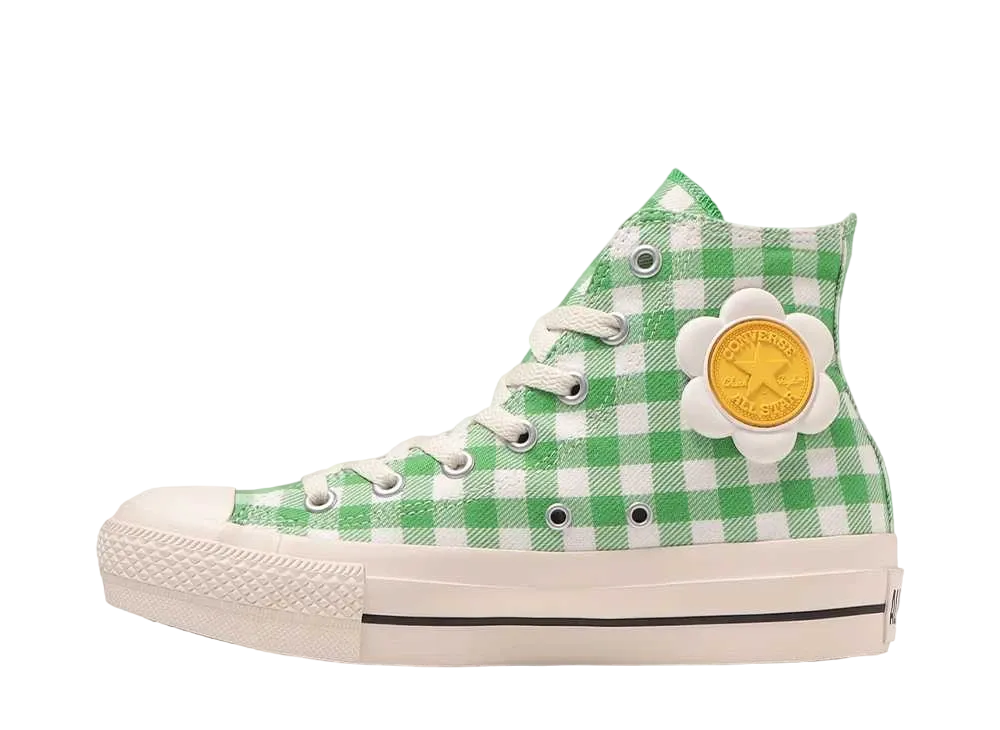 Converse Women's All Star PLTS Flowerpatch Hi "Light Green/White"