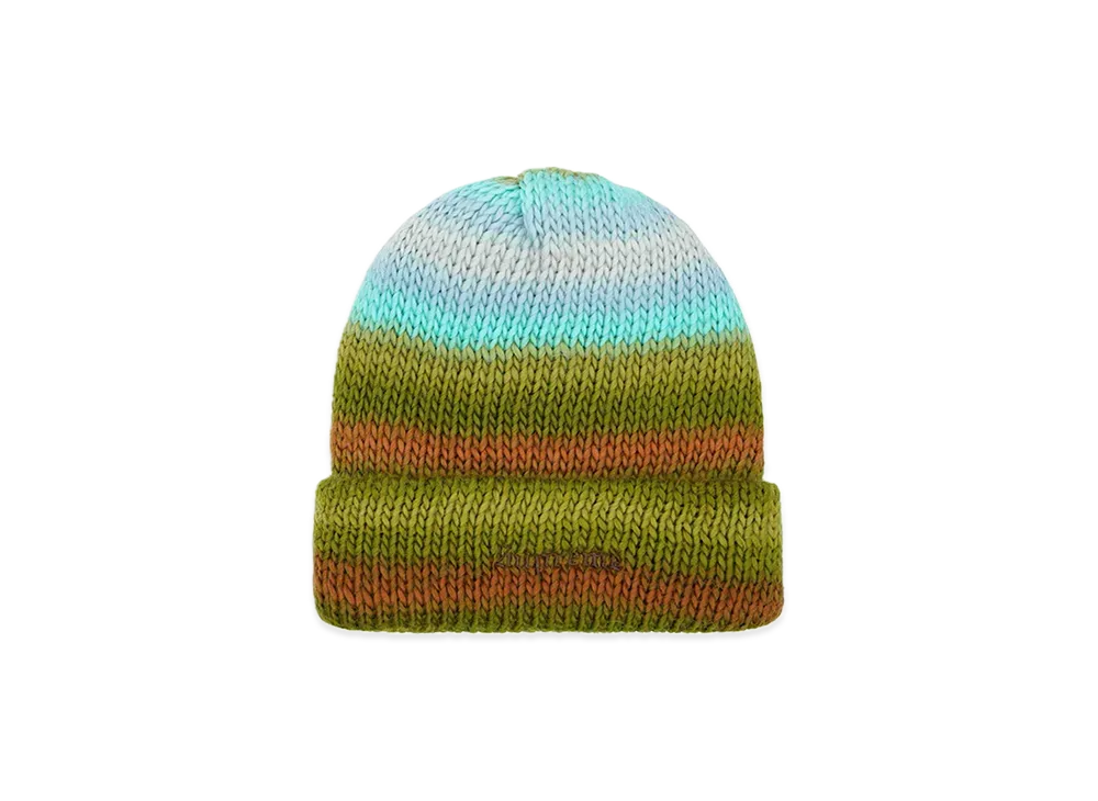 Supreme Ombre Stripe Beanie "Olive"