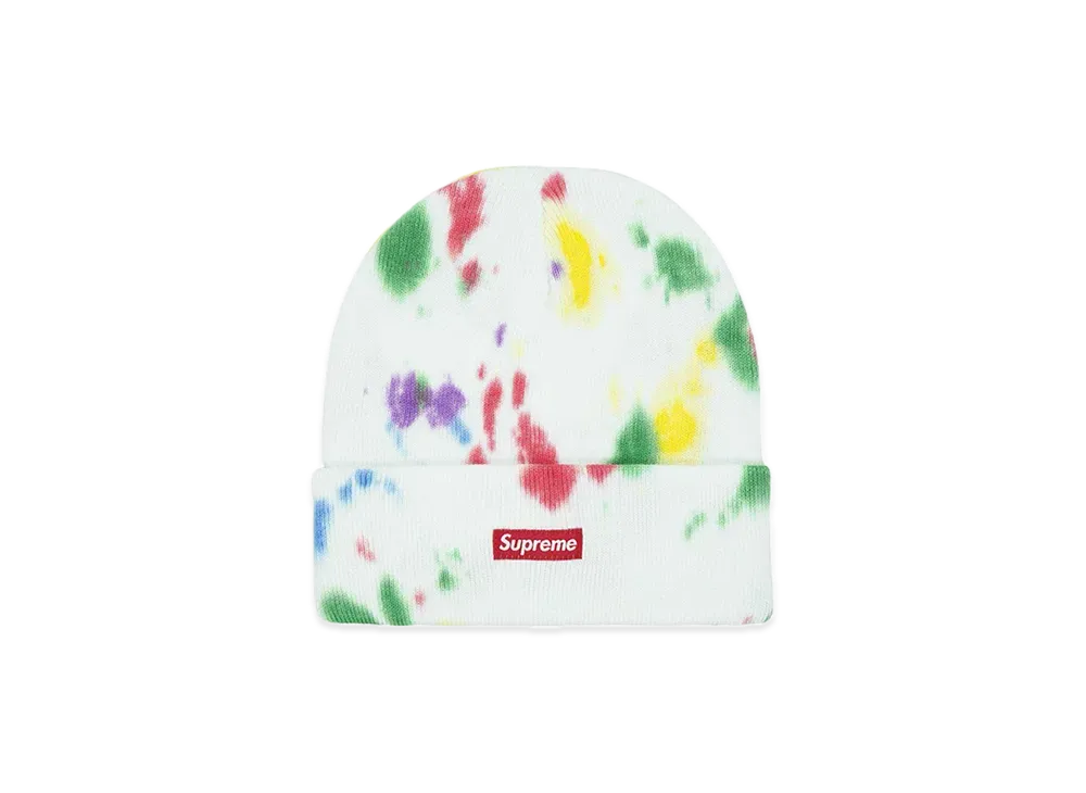 Supreme Splatter Dyed Beanie "White"