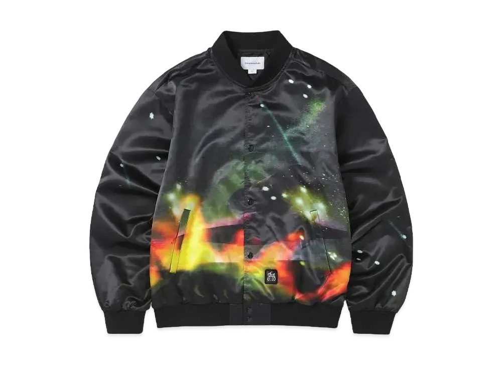 thisisneverthat Flame Satin Jacket "Black"
