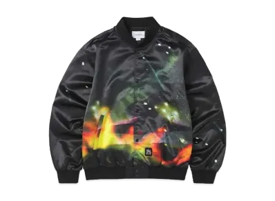 thisisneverthat Flame Satin Jacket "Black"