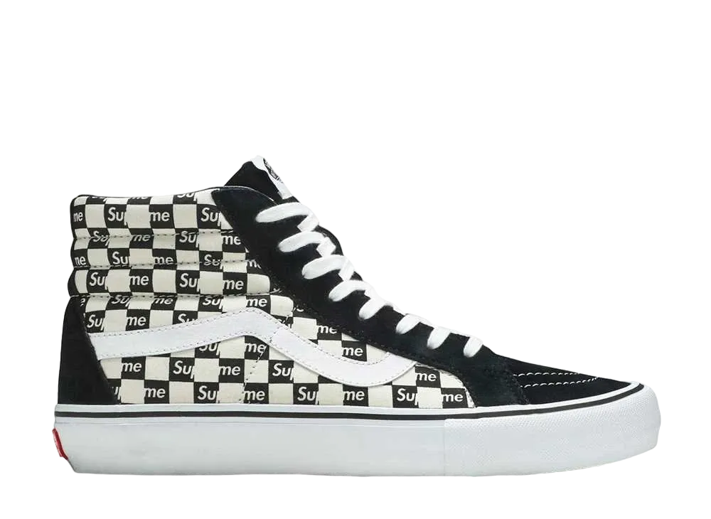 Supreme × Vans Sk8-Hi "Black Checker Logo"