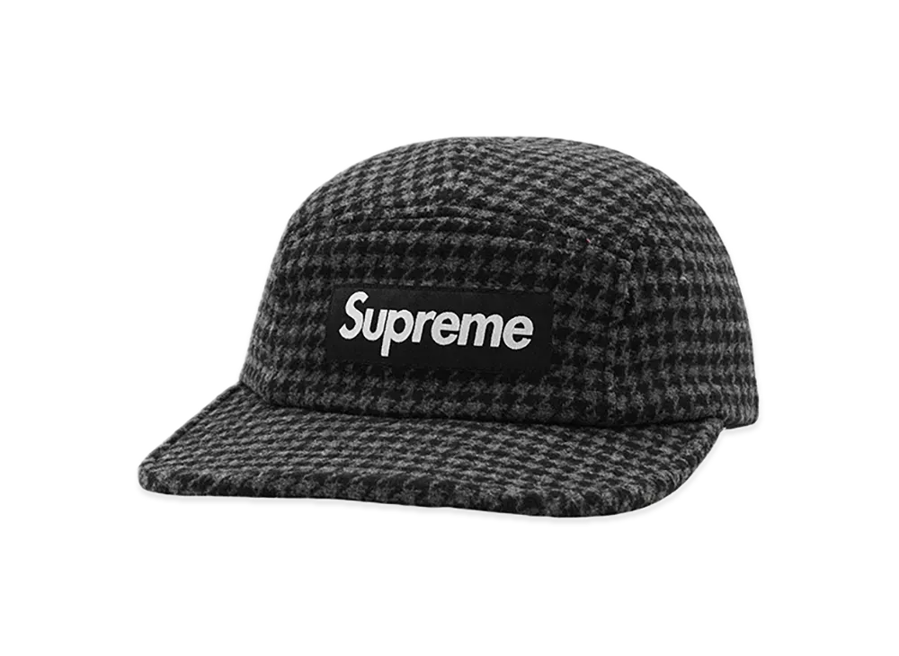 Supreme Houndstooth Wool Camp Cap "Black"