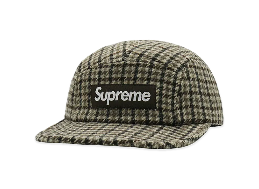 Supreme Houndstooth Wool Camp Cap "Tan"