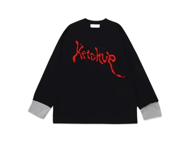 NEONSIGN Take On Sleeve T-Shirts “Ketchup” "BLACK/GRAY"