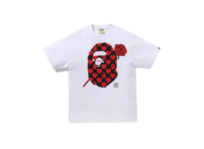 A BATHING APE Valentine Ape Head Tee "White"