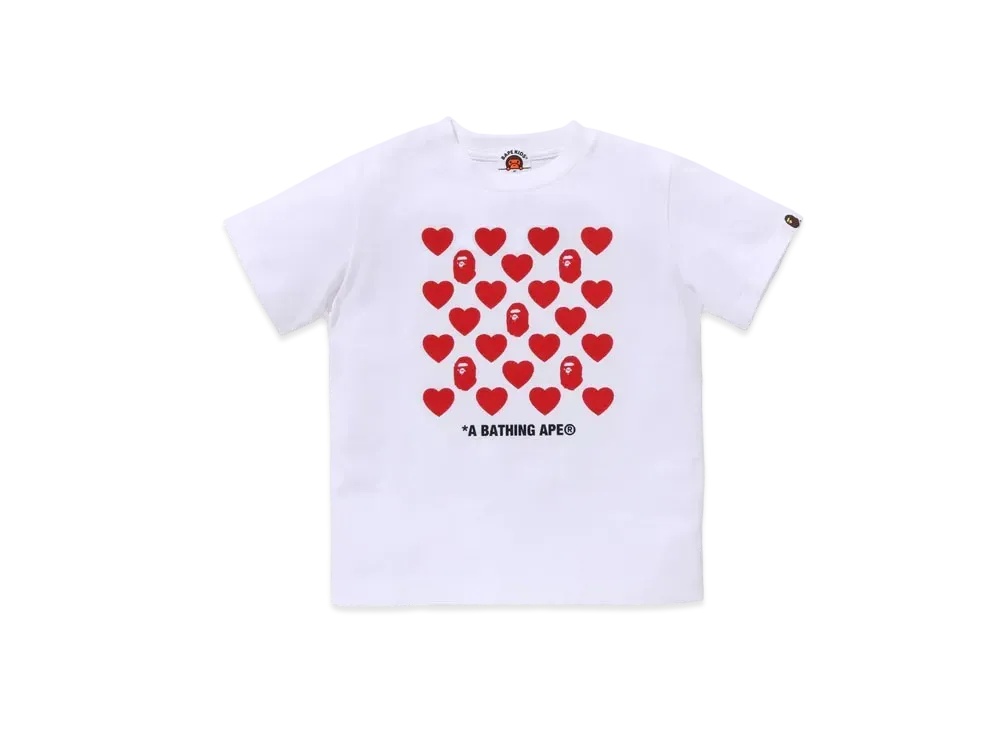 A BATHING APE Kids Valentine Box Tee "White"