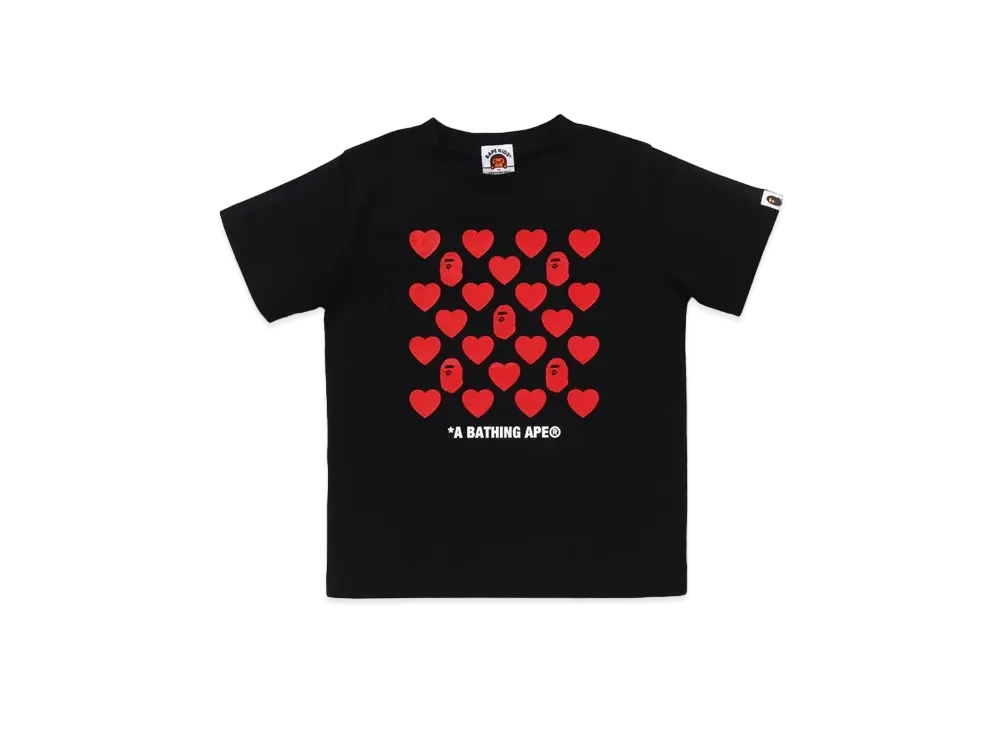 A BATHING APE Kids Valentine Box Tee "Black"