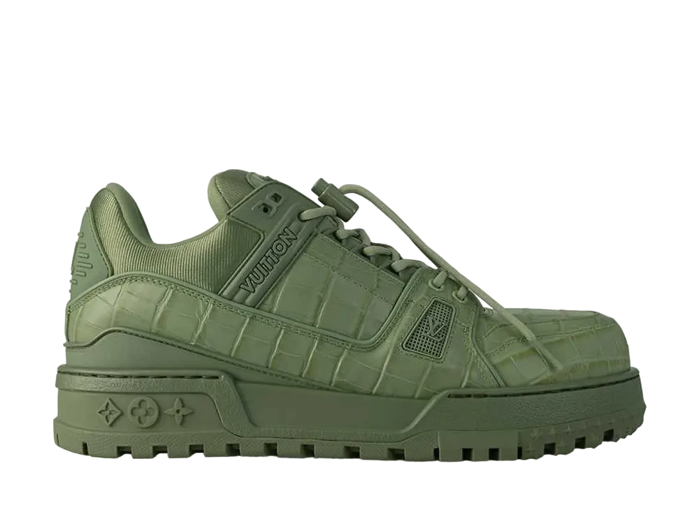 ルイヴィトン LV トレイナー マキシ・ライン スニーカー "カーキ"