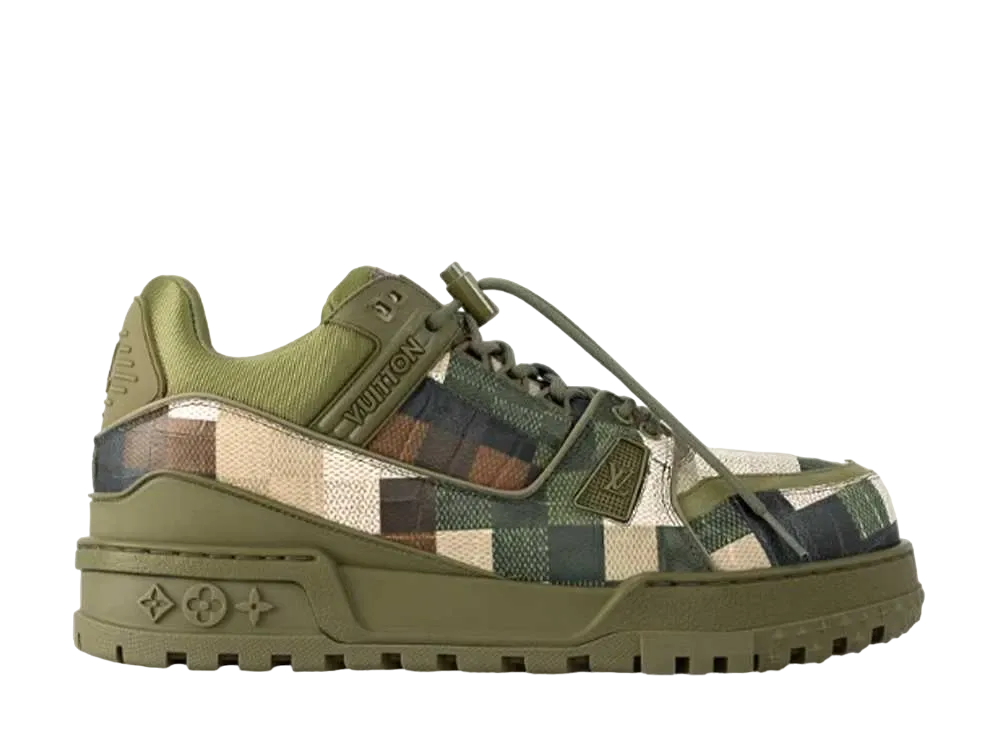 ルイヴィトン LV トレイナー マキシ・ライン スニーカー "カーキ"