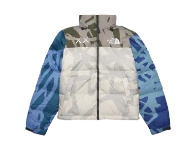 The North Face Kaws Youth Nuptse Jacket "White Green"