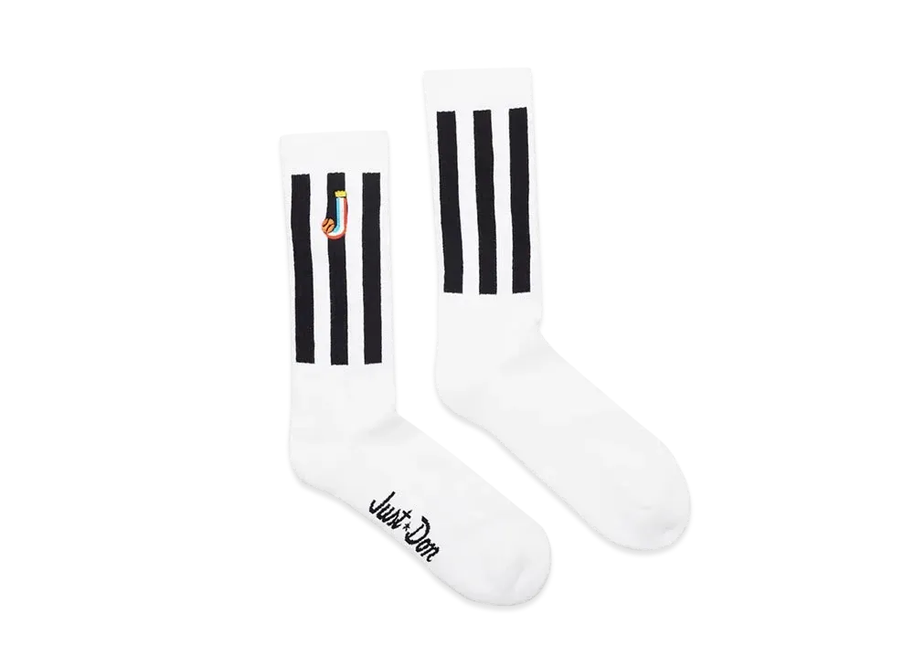 Just Don Stripe Socks "White"