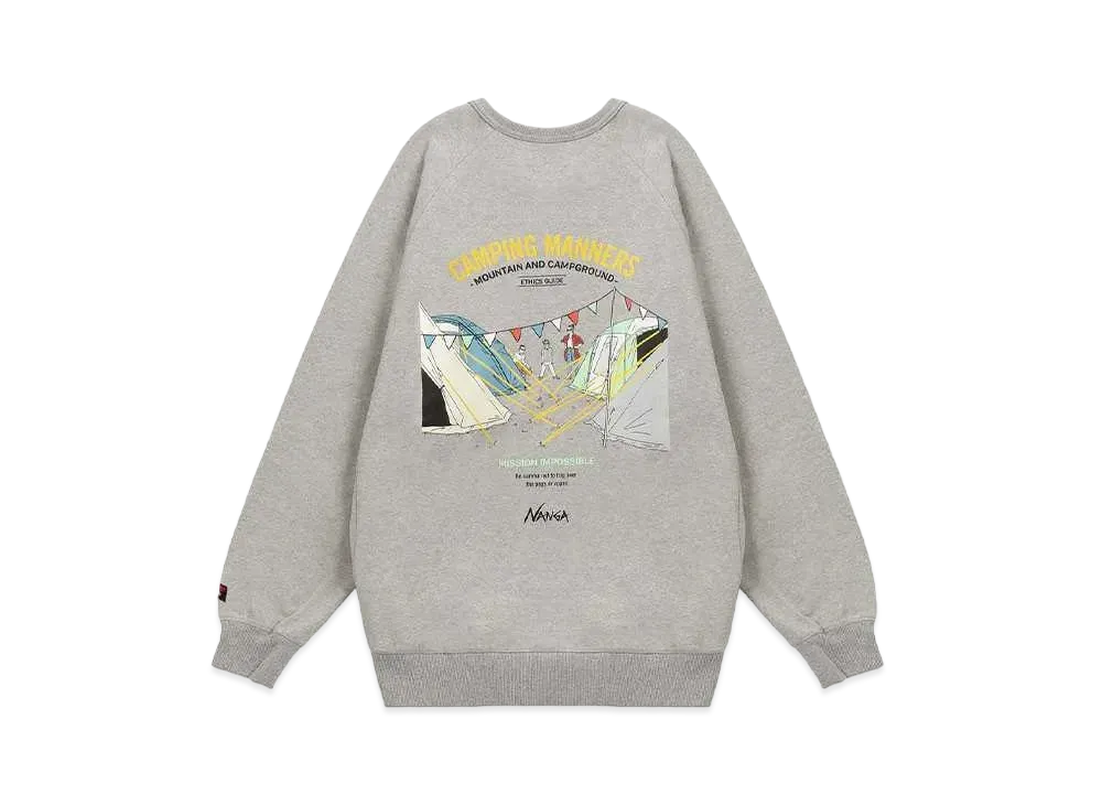 NANGA Eco Hybrid Camping Manners Peg&Rope Sweatshirt (Unisex) "L.Grey"