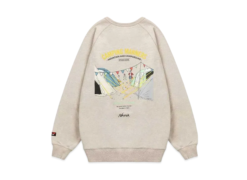 NANGA Eco Hybrid Camping Manners Peg&Rope Sweatshirt (Unisex) "Oatmeal"