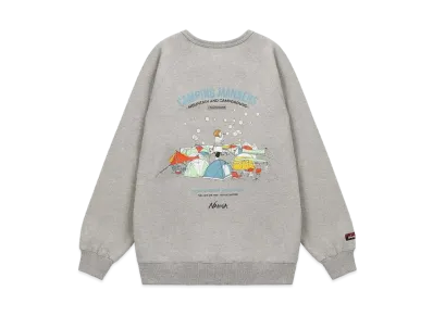 NANGA Eco Hybrid Camping Manners Soap Bubbles Sweatshirt (Unisex) "L.Grey"