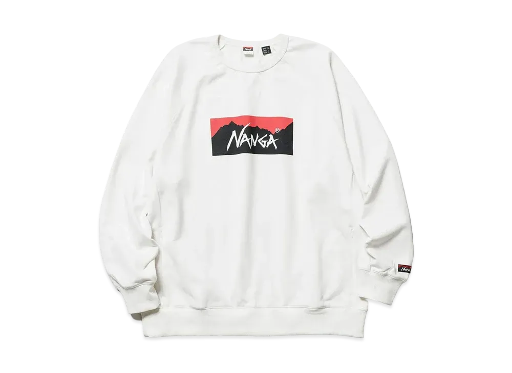 NANGA Eco Hybrid Box Logo Sweatshirt (Unisex) "White"
