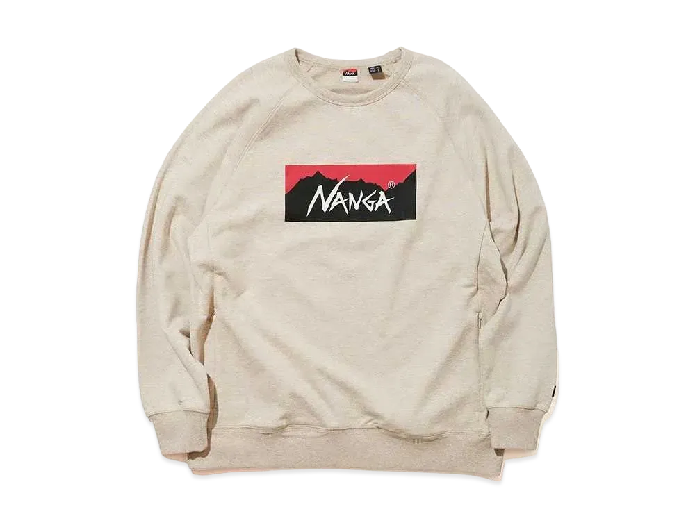 NANGA Eco Hybrid Box Logo Sweatshirt (Unisex) "Oatmeal"