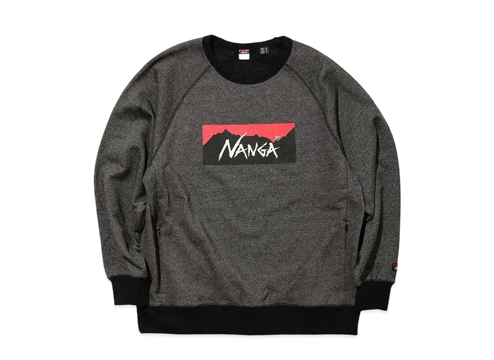 NANGA Eco Hybrid Box Logo Sweatshirt (Unisex) "Black"