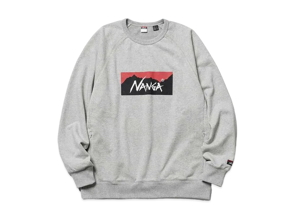 NANGA Eco Hybrid Box Logo Sweatshirt (Unisex) "L.Grey"