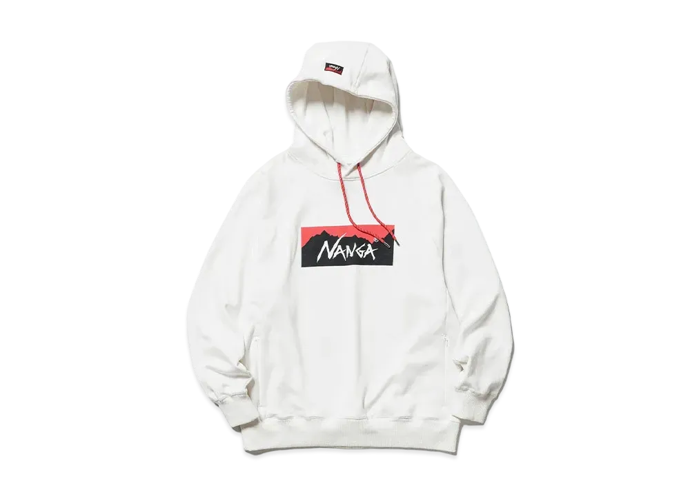 NANGA Eco Hybrid Box Logo Sweat Hoodie (Unisex) "White"