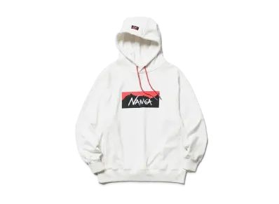 NANGA Eco Hybrid Box Logo Sweat Hoodie (Unisex) "White"