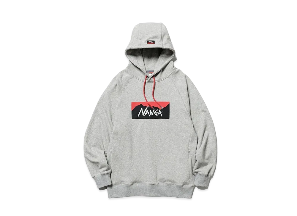 NANGA Eco Hybrid Box Logo Sweat Hoodie (Unisex) "L.Grey"