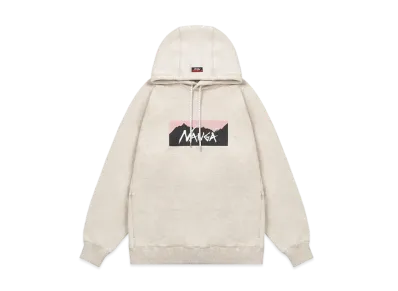 NANGA Eco Hybrid Box Logo Sweat Hoodie (Unisex) "Oatmeal/Pink"