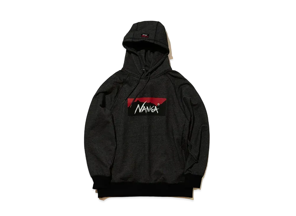 NANGA Eco Hybrid Box Logo Sweat Hoodie (Unisex) "Black"