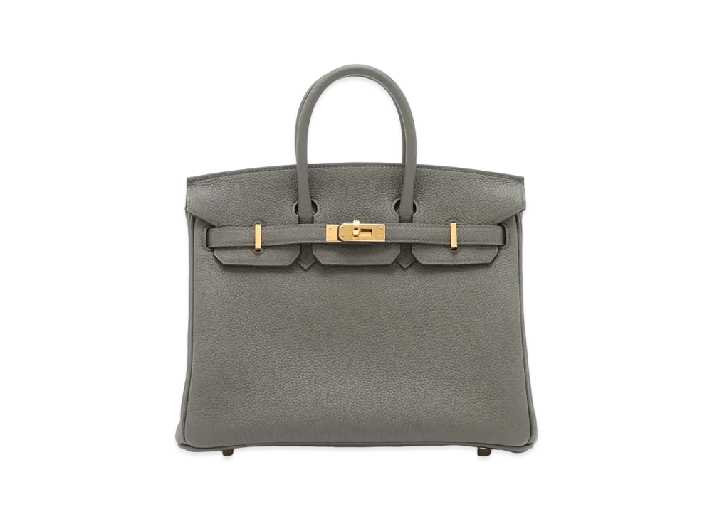 Hermes Birkin Taurillon Clemence "Etain/Gold"