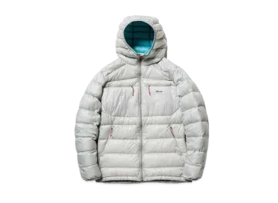 NANGA Minimarhythm Down Zip Hoodie "L.Grey/TRQ"