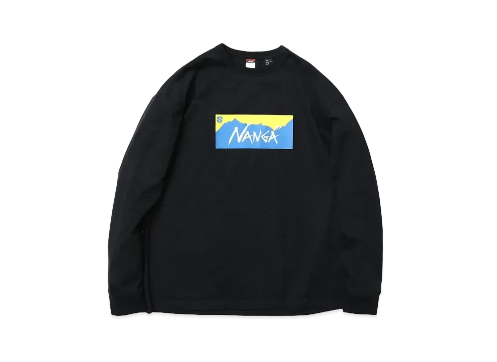 NANGA x SHIGA LAKES Box Logo L/S Tee "Black"