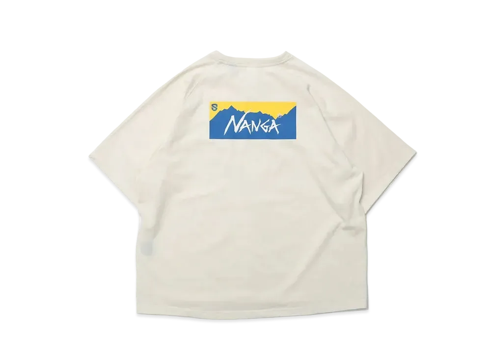 NANGA x SHIGA LAKES Box Logo Loose Fit Tee "White"