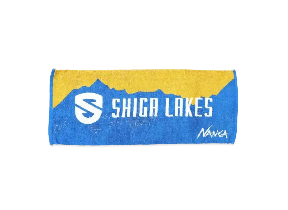 NANGA x SHIGA LAKES Logo Face Towel "Blue/Yellow"