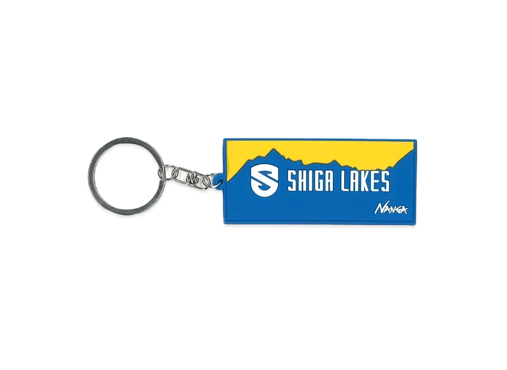 NANGA x SHIGA LAKES Logo Rubber Keychain "Blue/Yellow"